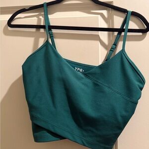 Abercrombie YPB Sculpt Teal Cropped Cami Tank Top